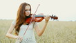 Young girl playing violin over nature Young girl playing violin over nature