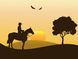 Cowboy riding on the ranch