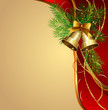 festive  bells  with Christmas fir tree