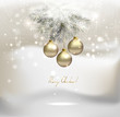 Christmas background with silver evening balls
