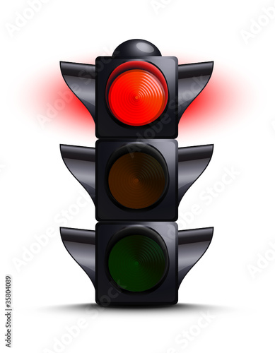 Vector: Traffic light on red Traffic light on red