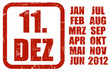 Image : Grunge Stempel rot KALENDER 11.