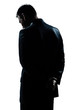 silhouette man portrait backside sad despair lonely