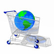 Shopping cart with globe