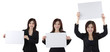 business woman blank cardboard