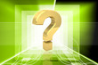 Digital illustration of Question mark in colour background