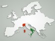 3d  Karte Europa - Italien