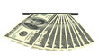 Dollar banknotes in a cash slot Dollar banknotes in a cash slot