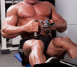 Bodybuilder training his back