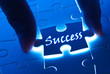 Success word on puzzle piece Success word on puzzle piece