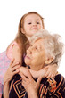 The elderly woman with the granddaughter