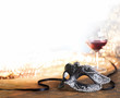 carnival mask with wine