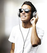 young man with headphones young man with headphones