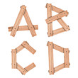 alphabet Letter A,B,C,D from wood board with clipping path alphabet Letter A,B,C,D from wood board with clipping path
