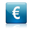 Boton cuadrado azul simbolo Euro