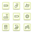Electronics web icons set 2, salad green buttons