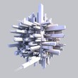 3d futurist city with buildings 3d futurist city with buildings