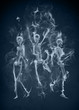 Illustration: Dancing smoke skeletons Dancing smoke skeletons