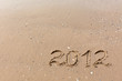 2012 Year written on the beach sand 2012 Year written on the beach sand