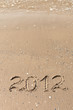 2012 Year written on the beach sand 2012 Year written on the beach sand