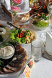 table with food and drink