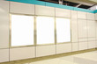 Blank billboard in train station Blank billboard in train station