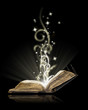 Open book magic on black