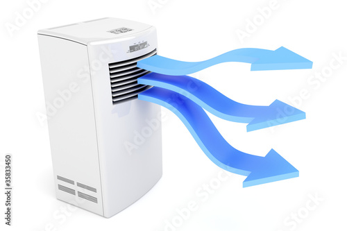 Illustration: Air conditioner blowing cold air Air conditioner blowing cold air