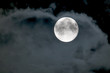 Moody moon behind clouds