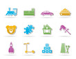 Different Kinds of Toys Icons - Vector Icon Set Different Kinds of Toys Icons - Vector Icon Set