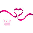 Pink Heart-Ribbon Vector