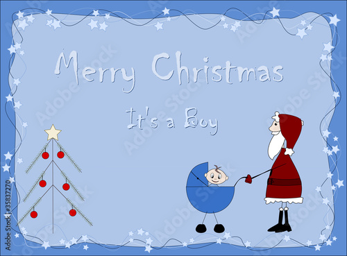 Vector: Merry Christmas - It`s a boy Merry Christmas - It`s a boy
