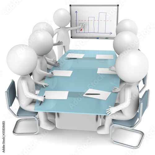 Illustration: 3D little humans during a Presentation. Business People series. 3D little humans during a Presentation. Business People series.