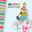 Template christmas greeting card, vector