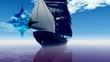 Compass Rose and Tall Sailing Ship Compass Rose and Tall Sailing Ship