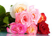 Beautiful bouquet of roses isolated on white