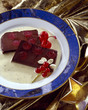 Gateau chocolat cerises confiture creme anglaise