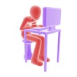 red person desk work red person desk work