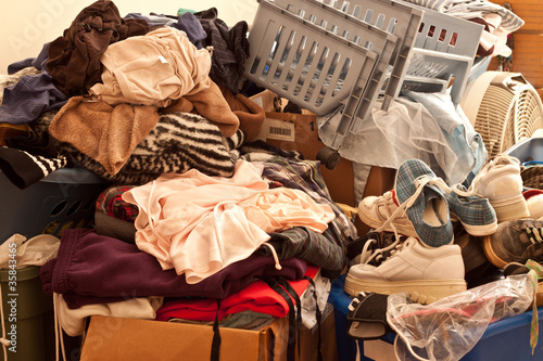 Photo: Pile of misc items stored in an unorganized fashion Pile of misc items stored in an unorganized fashion