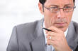 Closeup of a businessman in glasses