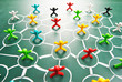 people in drawing net on blackboard people in drawing net on blackboard