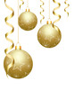 Image : Boules de No�l avec serpentins or