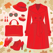 Autumn fashion set. vector, no gradient