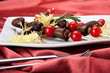 Foto: barbeque - chicken hearts with cherry tomatoes barbeque - chicken hearts with cherry tomatoes