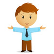 Happy cartoon businessman
