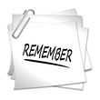 Illustration: haftnotiz remember haftnotiz remember