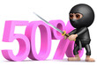 3d Ninja cuts fifty percent