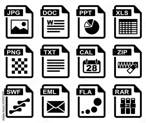Vector: File type icons: Office set. File type icons: Office set.