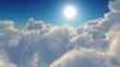 Flight over clouds, loop-able 3d animation, hd