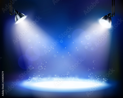 Vector: Stage spotlights. Vector illustration. Stage spotlights. Vector illustration.